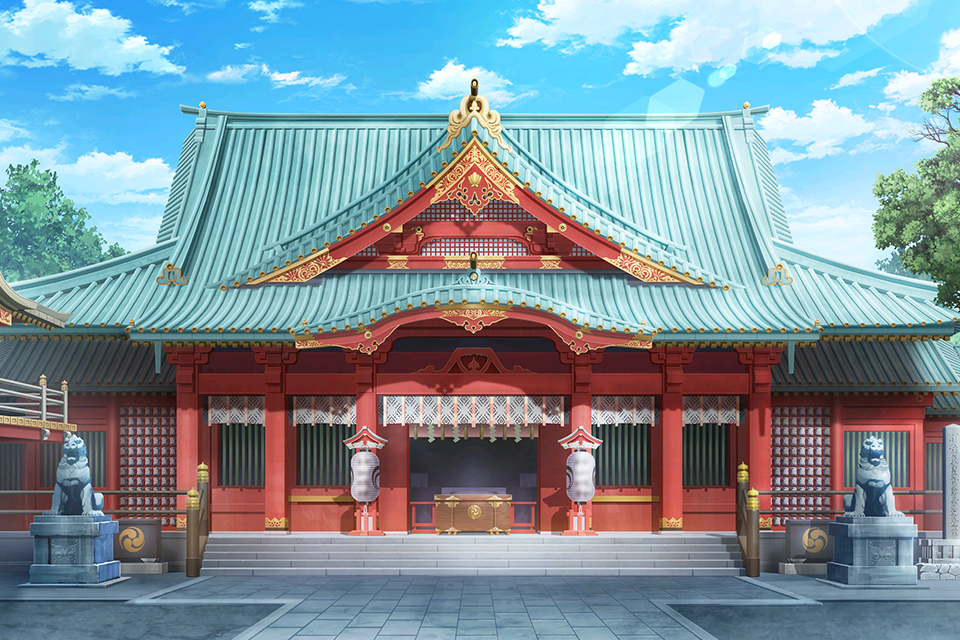 A stunning rpg map showcasing a serene japanese shinto shrine on Craiyon
