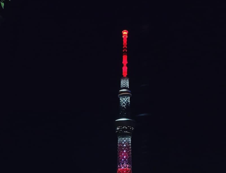 Tokyo Skytree Glows Red for Demon Slayer Movie